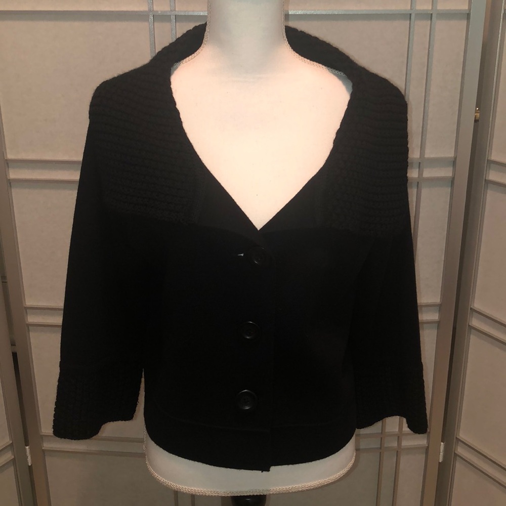 CAbi Black Cropped Sweater.  EUC